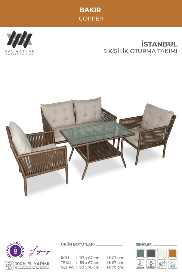 İstanbul 5 Kişilik Oturma Takımı