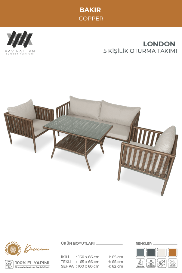 London 5 Kişilik Oturma Takımı