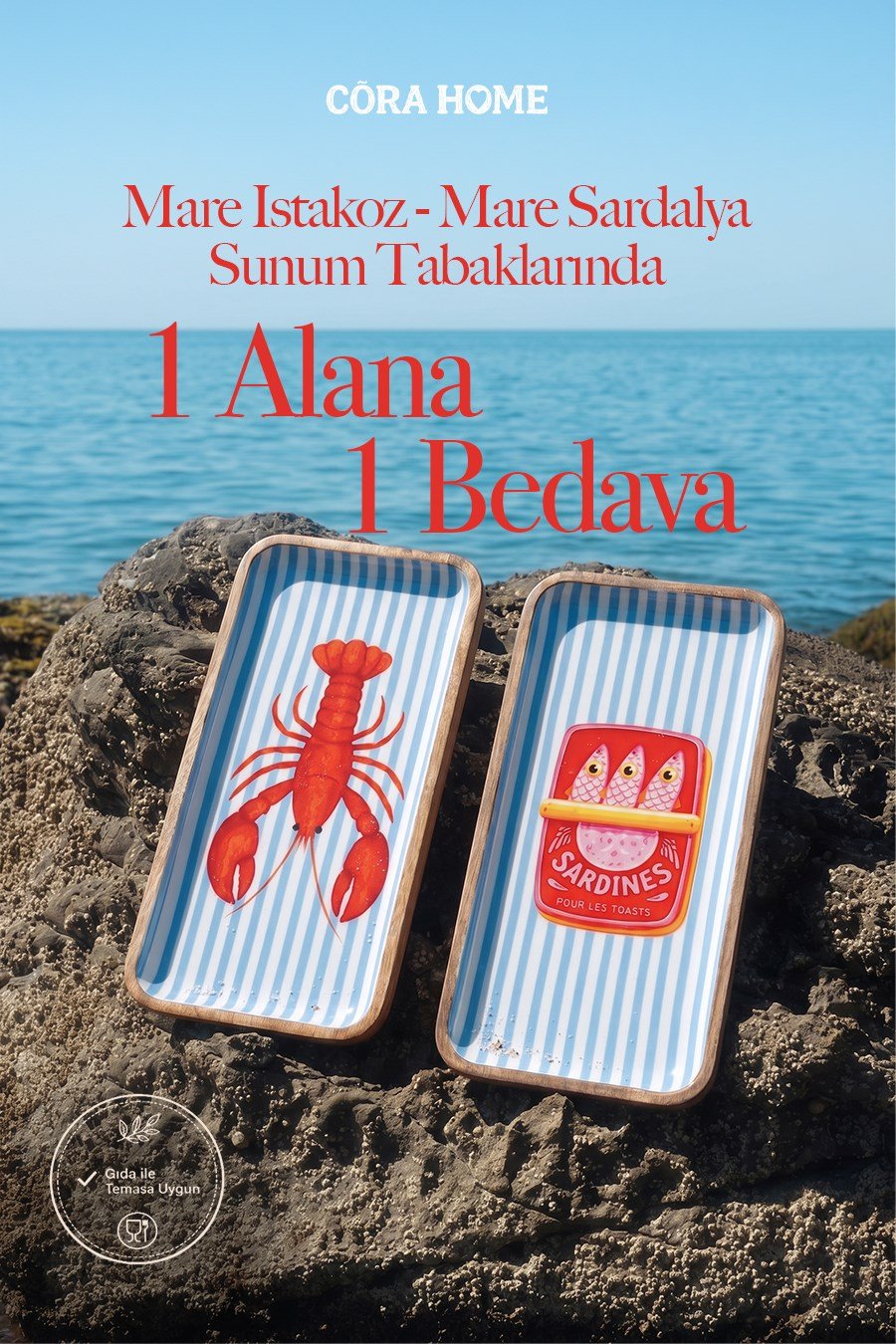 Mare Sunum Tabağı 1 Alana 1 Bedava