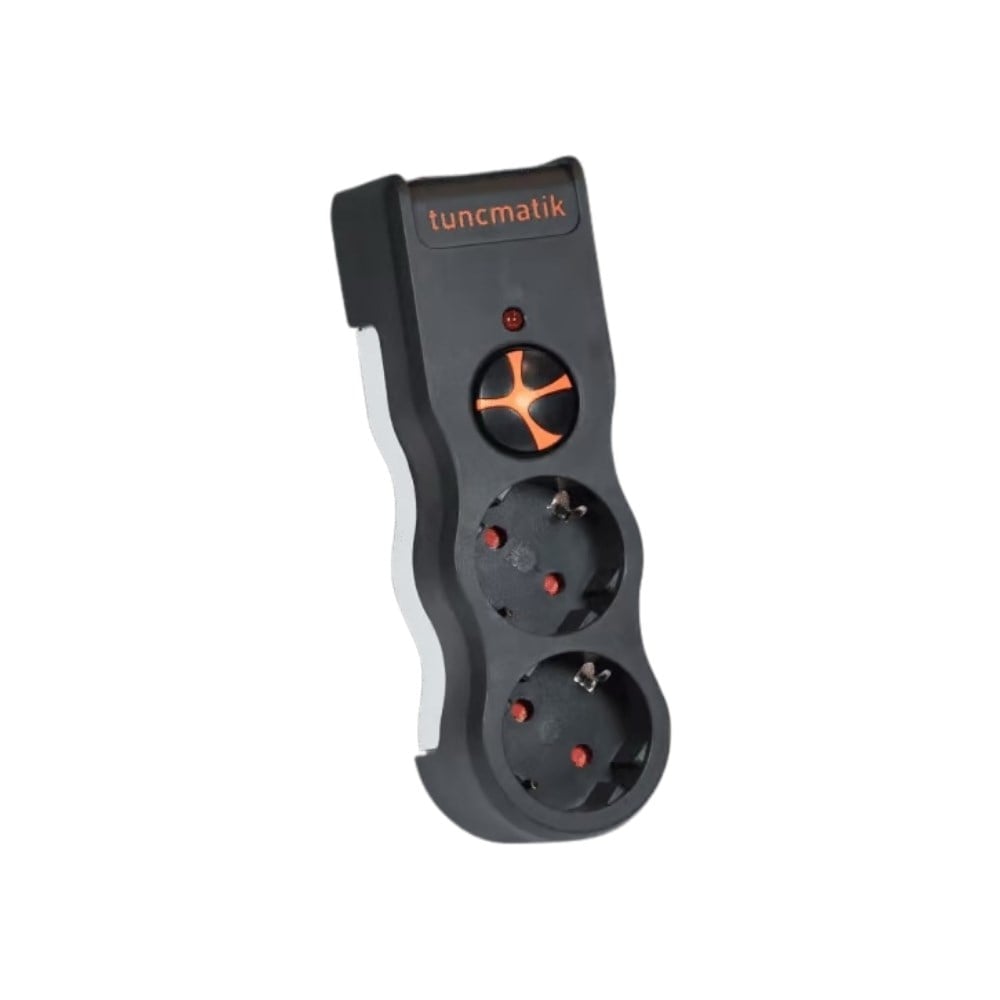 Tuncmatik Powersurge 2-Surge Protection Plug-1050 Joule-Black Enerji Koruma Prizi TSK19021