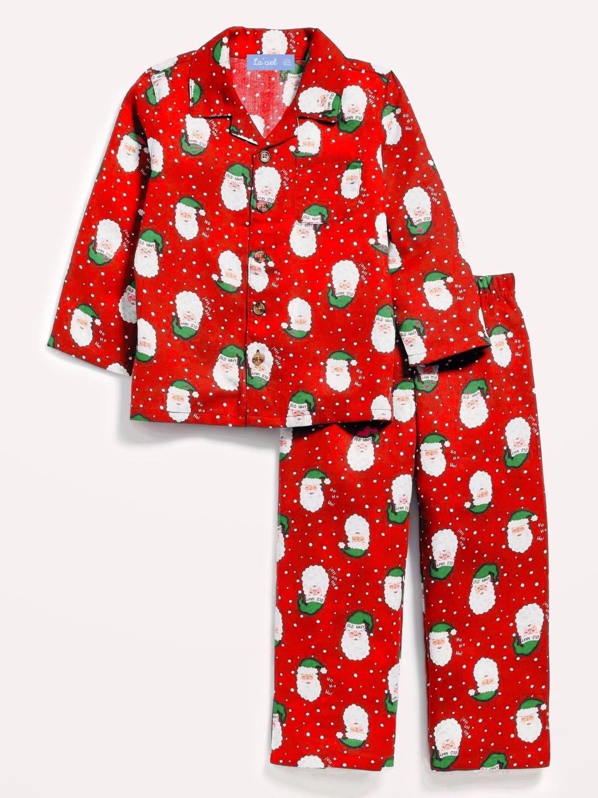 La’ciel Paris Noel Baba 🎅 Desenli %100 Pamuk Çantalı Pijama Takımı