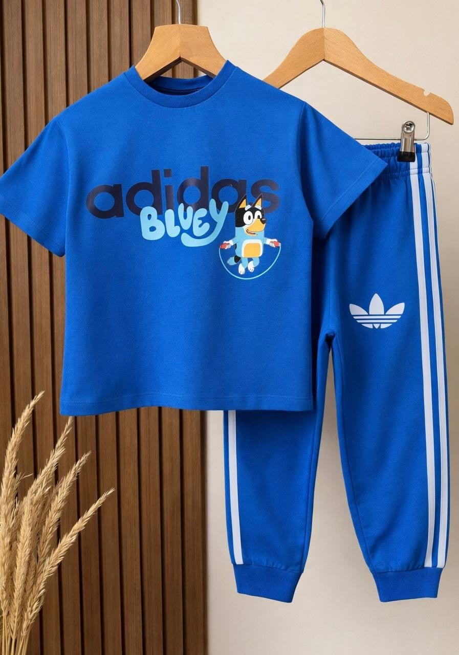 Mavi Bluey Çizgili Takım