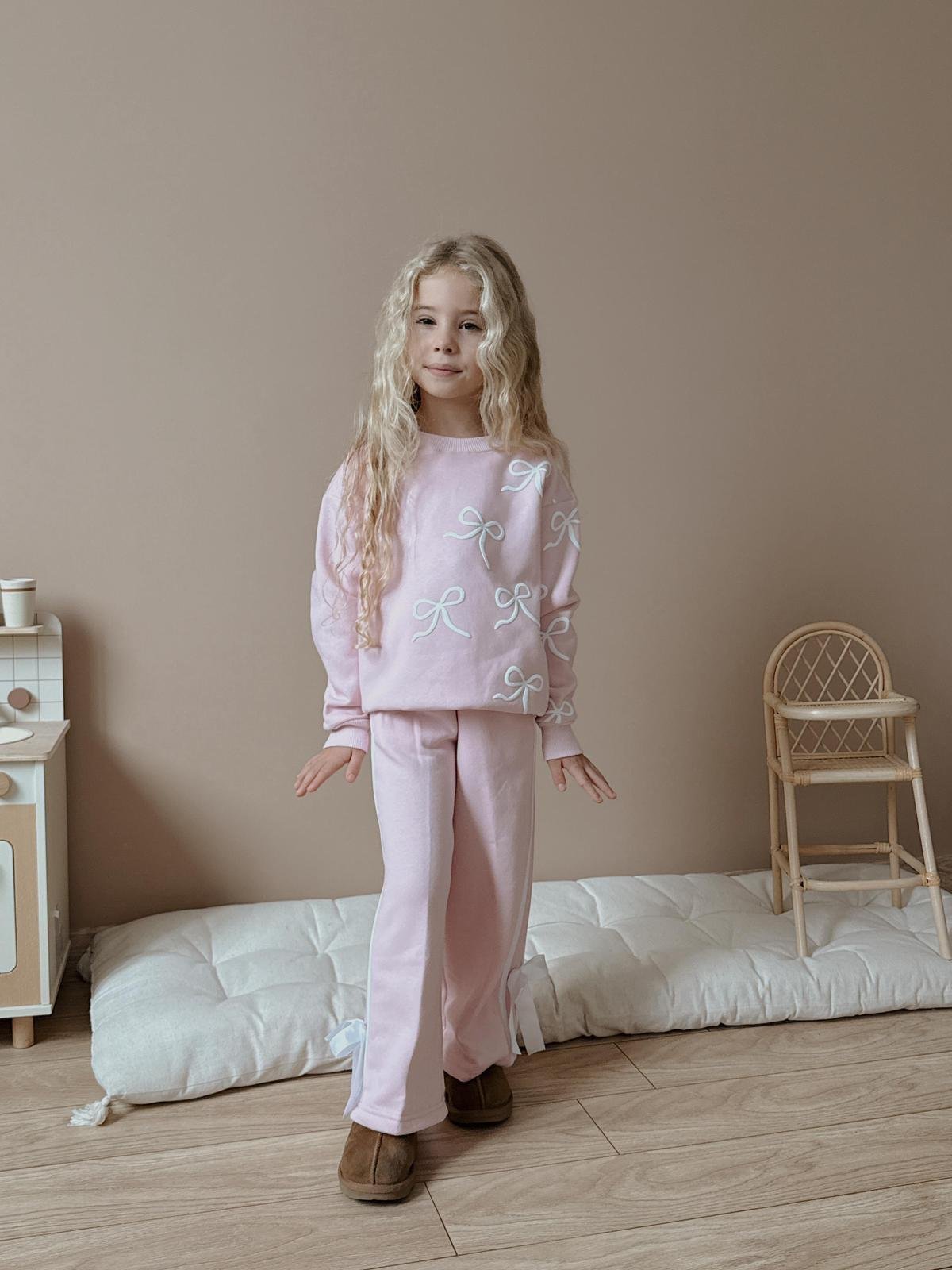 Pembe Kurdele Detaylı Takım 6-14 yaş