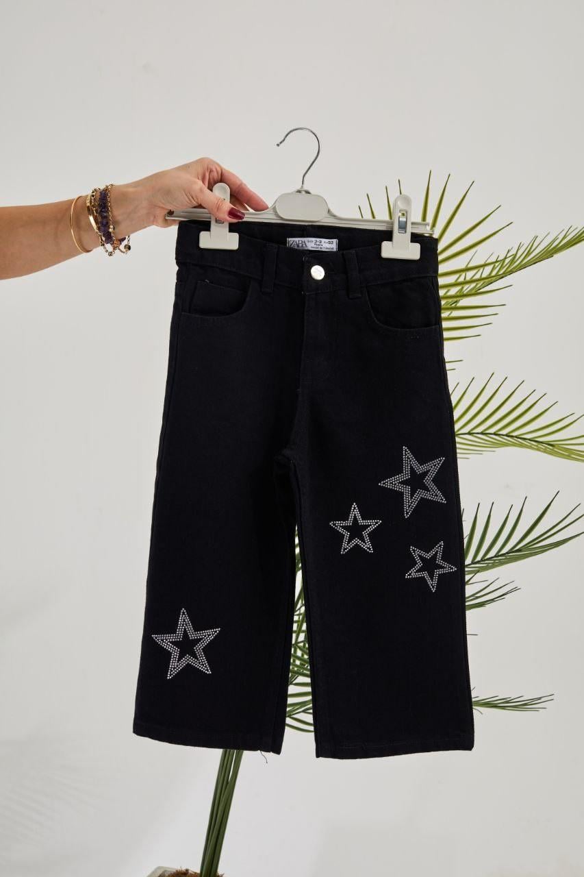 Siyah  Taşlı Kot Pantolon