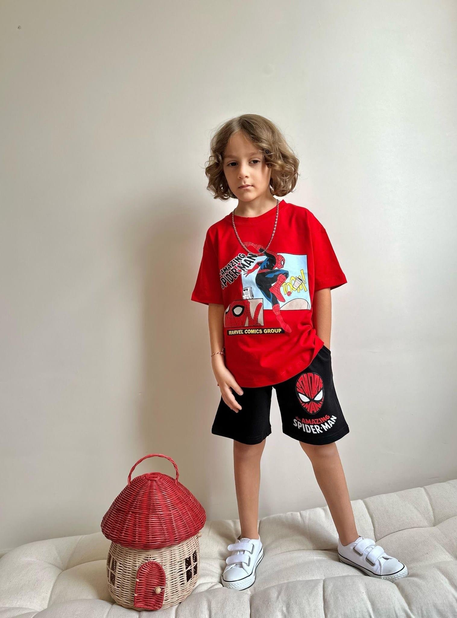 Spiderman Şortlu Takım