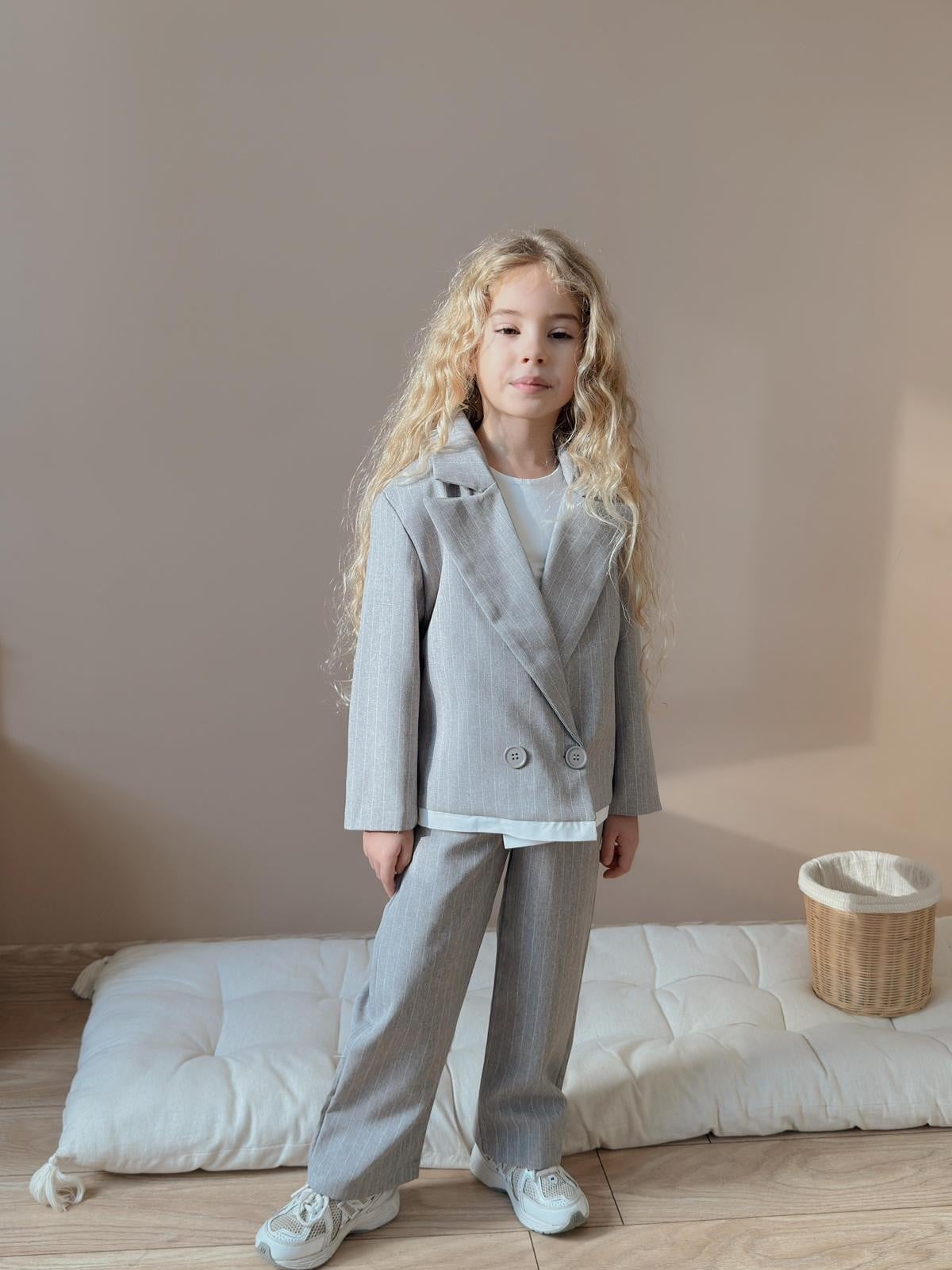 Unisex Gri Blazer Takım