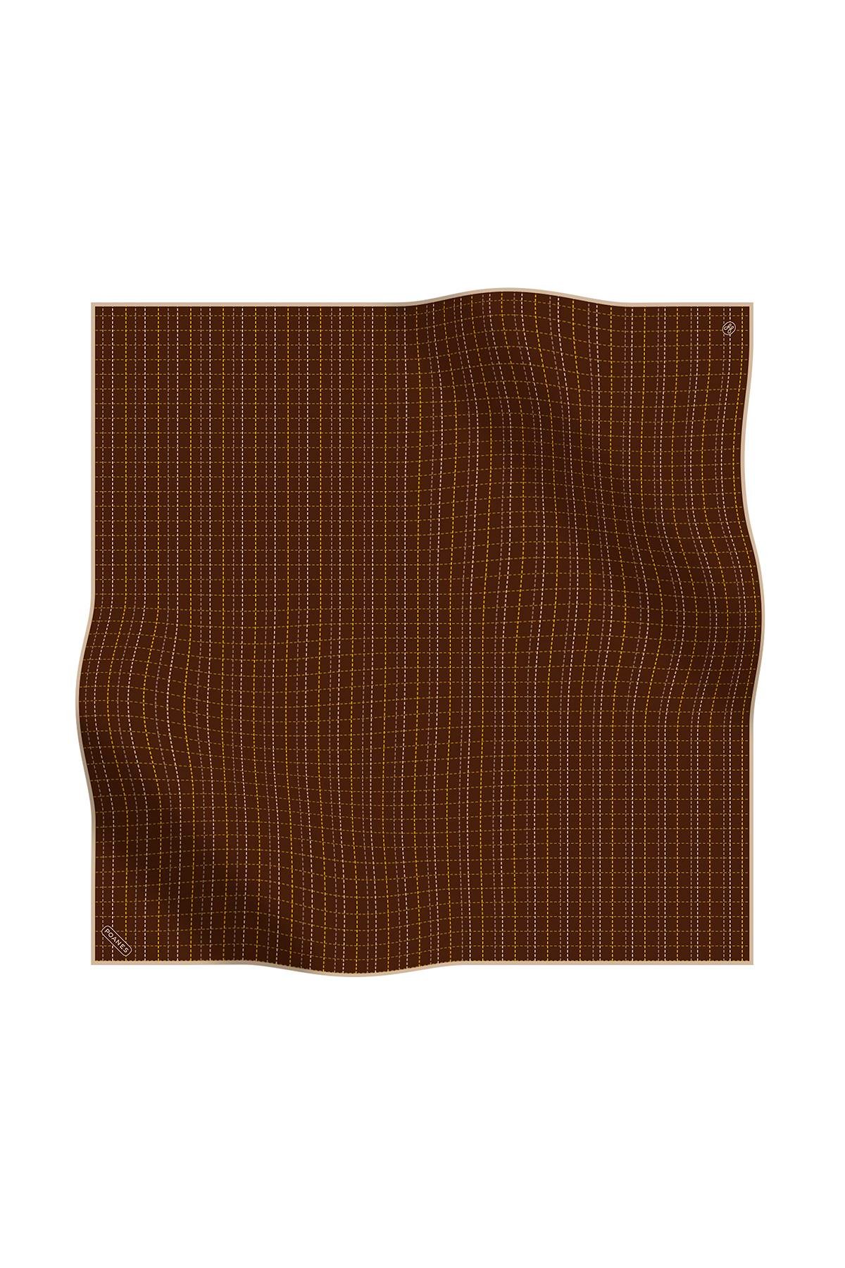 ÇİZGİ DESENLİ TWILL İPEK EŞARP