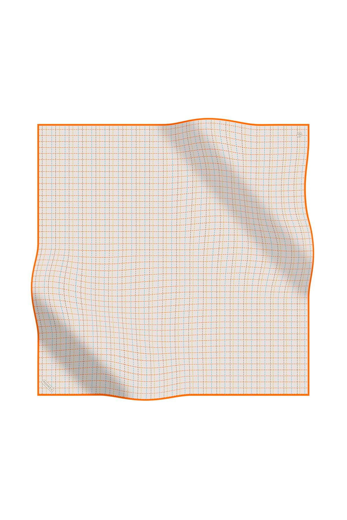 ÇİZGİ DESENLİ TWILL İPEK EŞARP