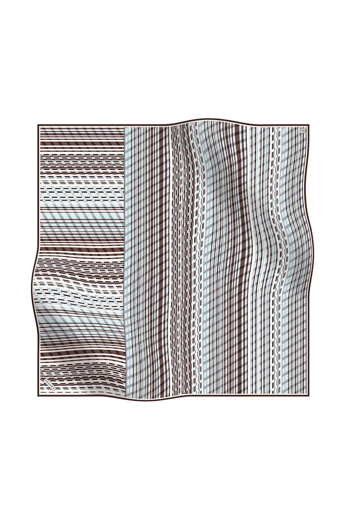 EKOSE DESENLİ TWILL İPEK EŞARP