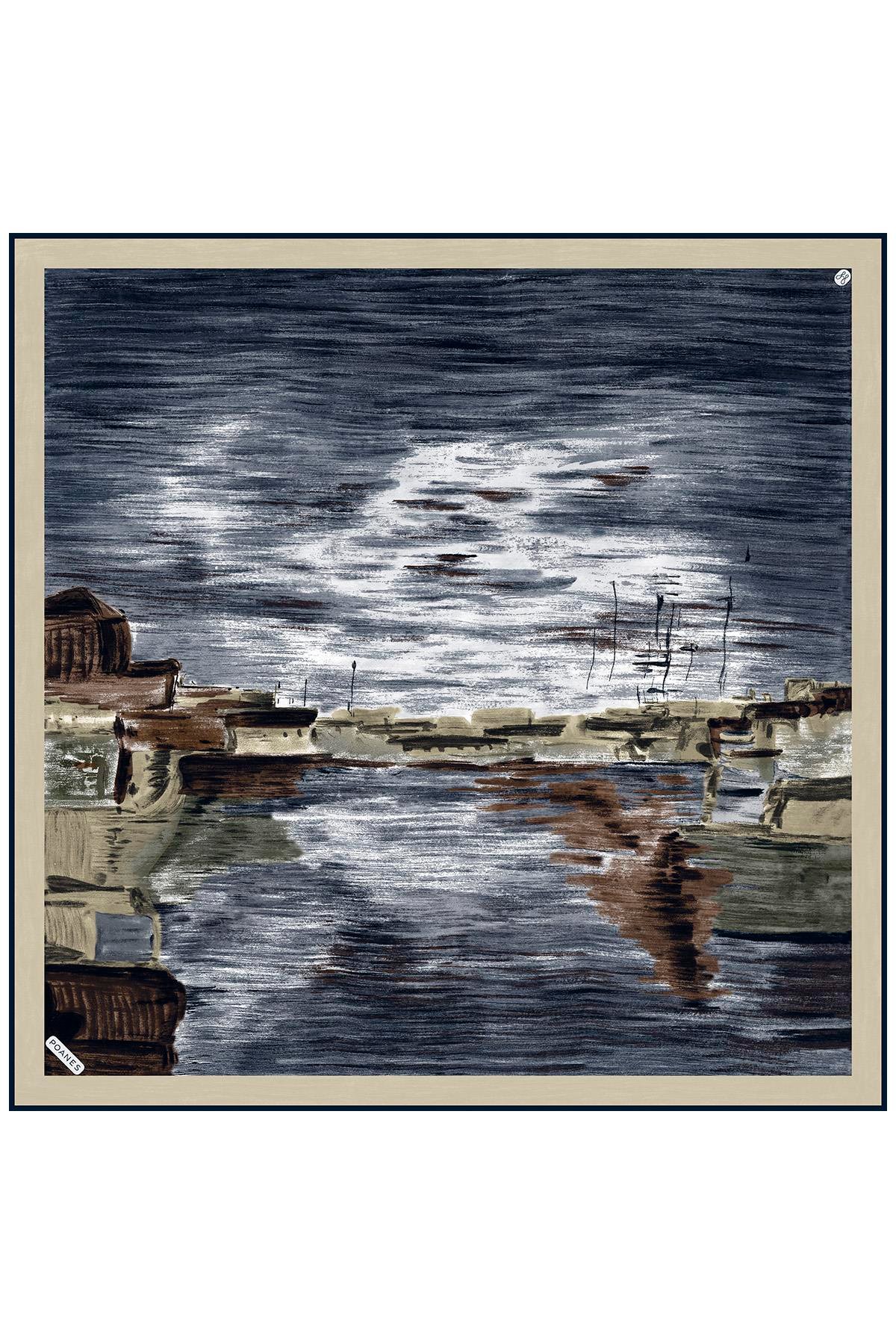 Günbatımı Desenli Twill İpek Eşarp