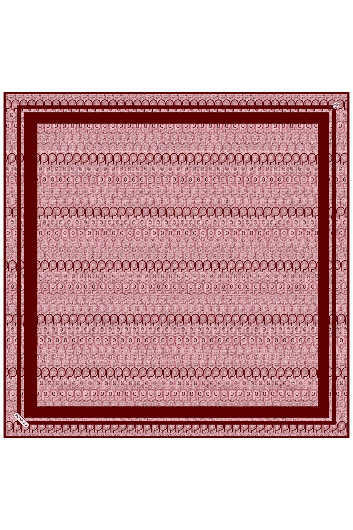 Monogram Desenli Twill İpek Eşarp