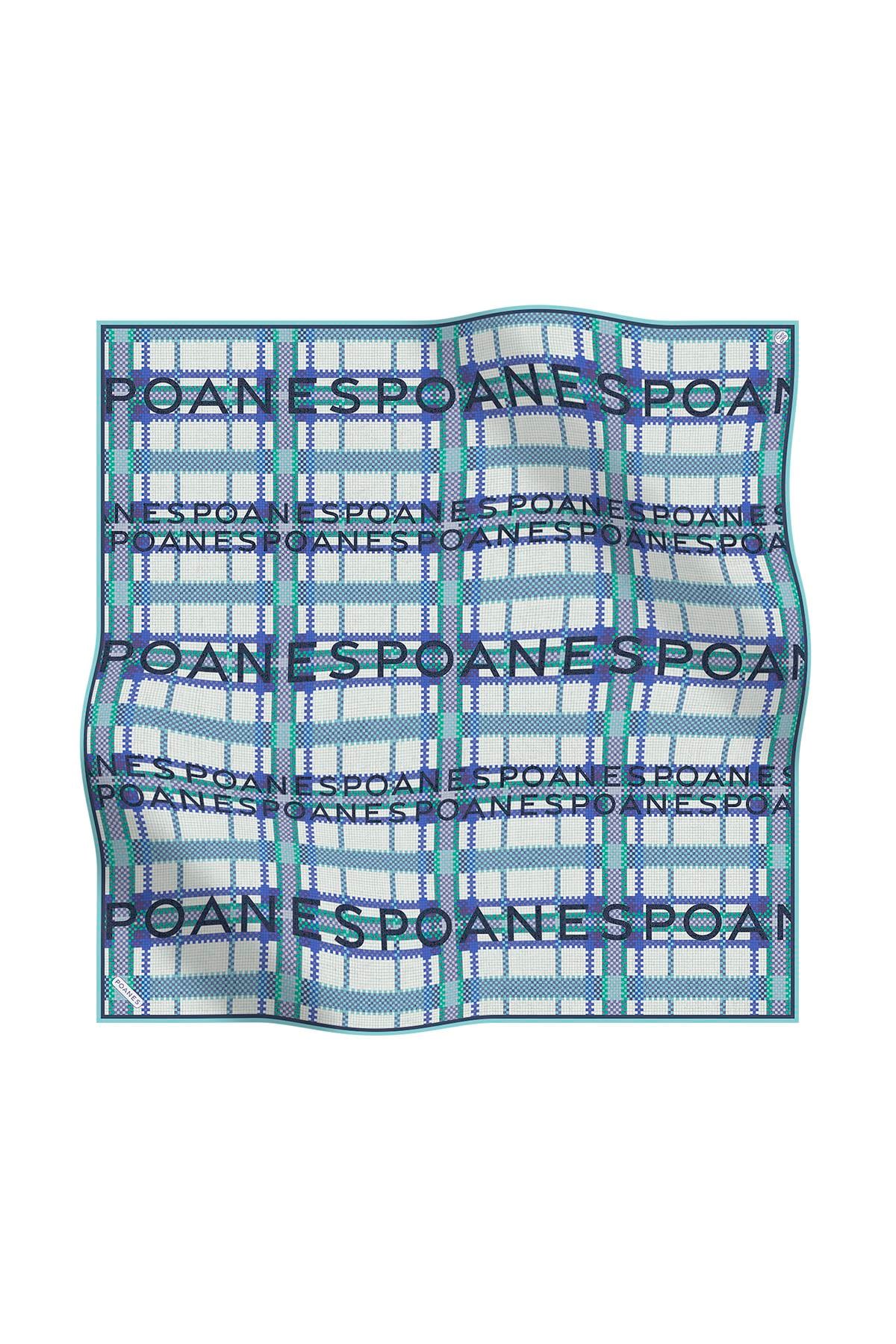 POANES EKOSE DESENLİ TWILL İPEK EŞARP