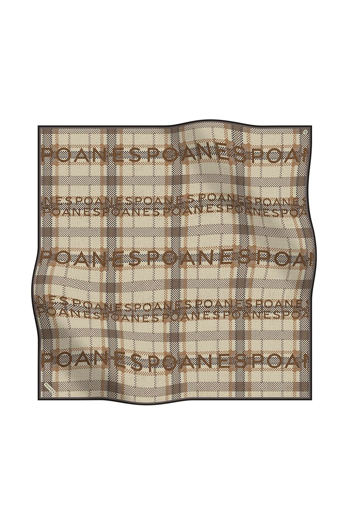 POANES EKOSE DESENLİ TWILL İPEK EŞARP