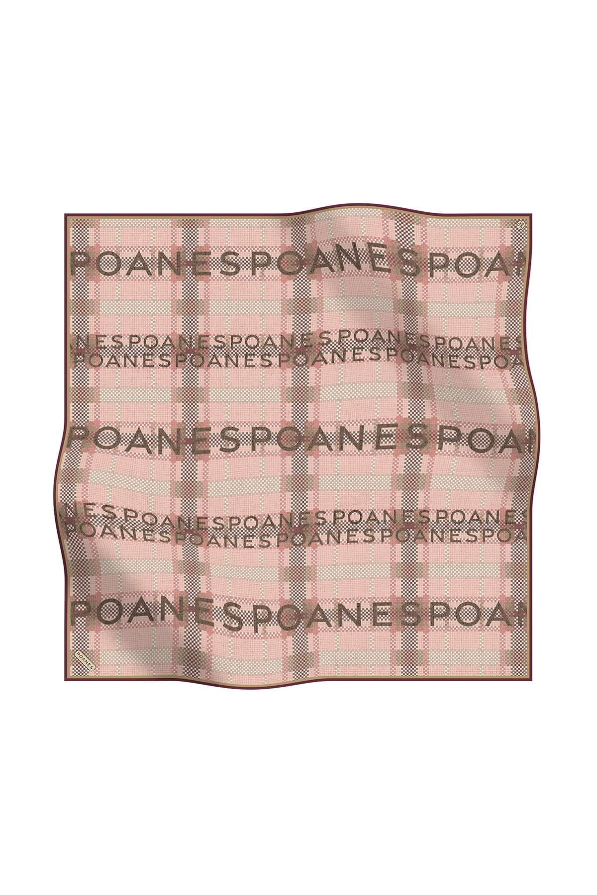 POANES EKOSE DESENLİ TWILL İPEK EŞARP