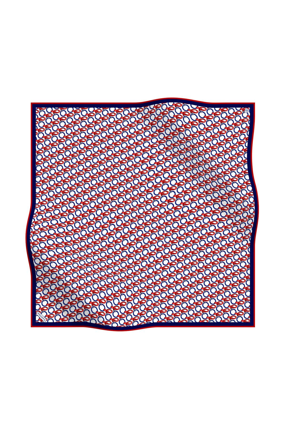 ROZET DESENLİ TWILL İPEK EŞARP