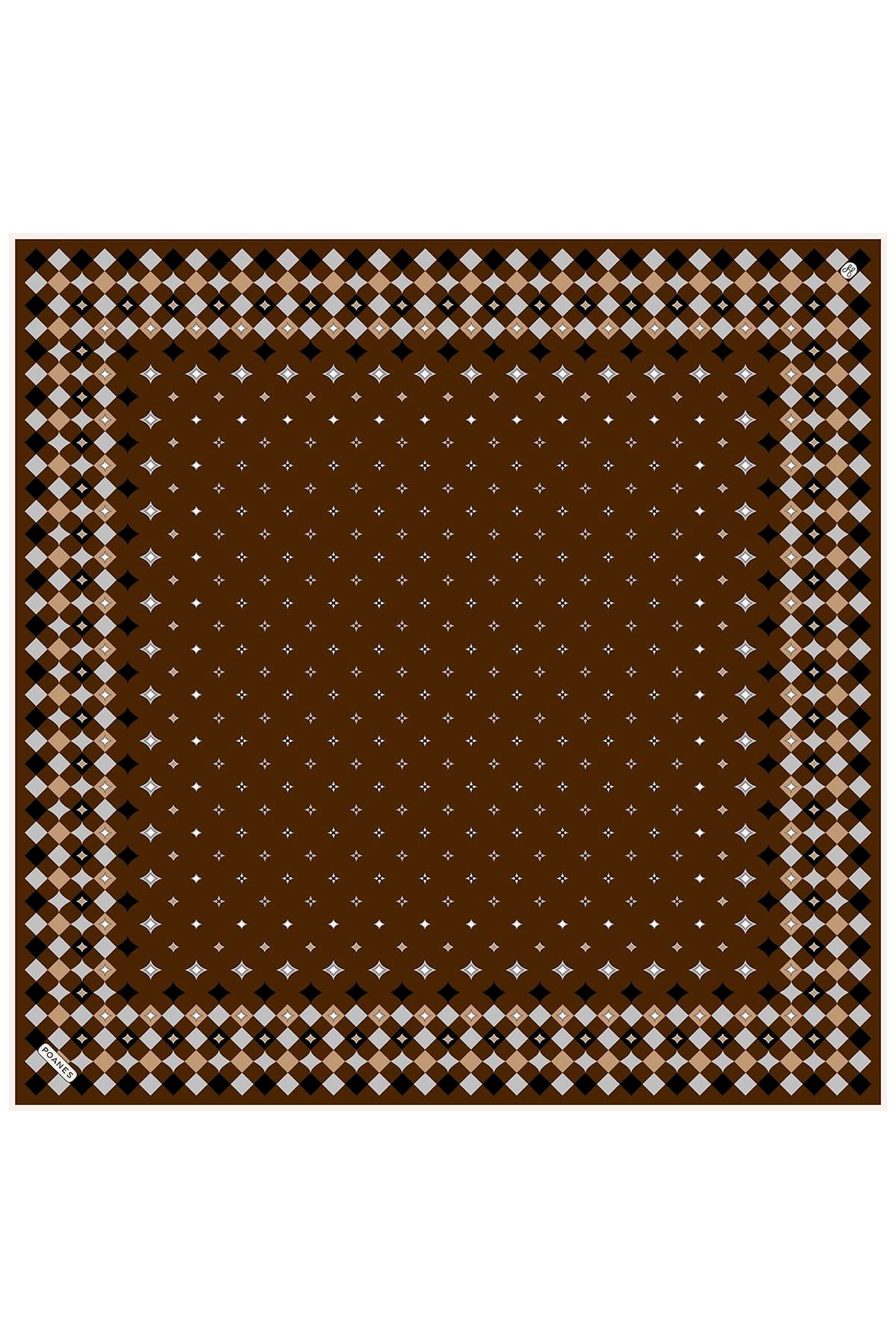 Yıldız Desenli Twill İpek Eşarp