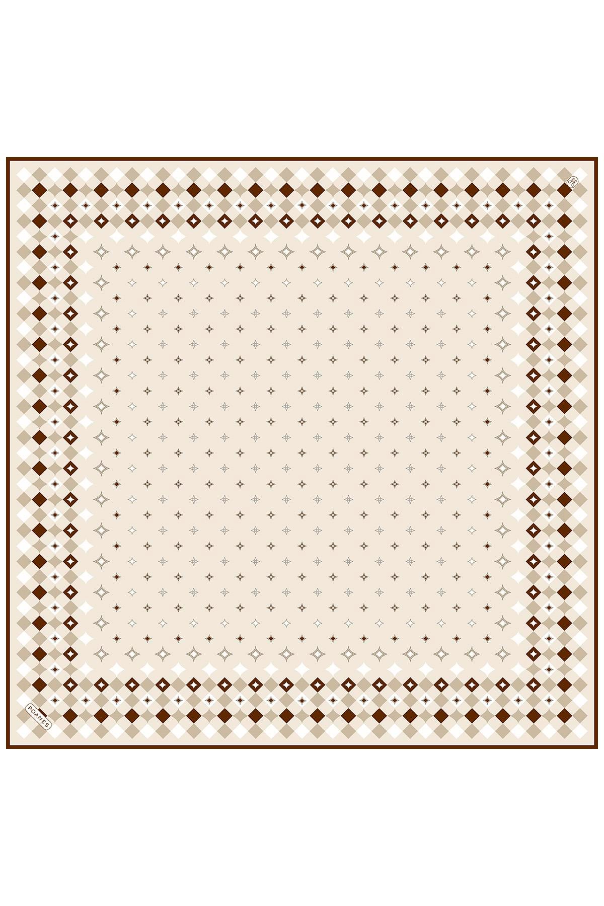 Yıldız Desenli Twill İpek Eşarp