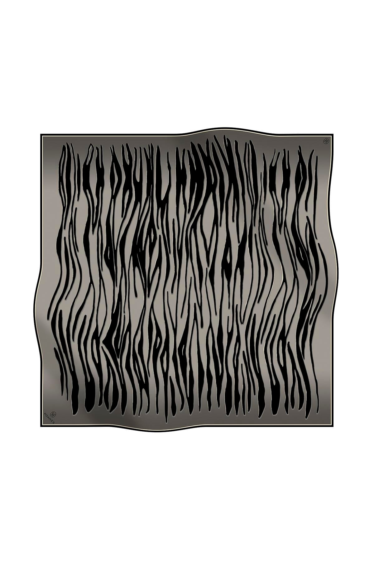 ZEBRA DESENLİ TWILL İPEK EŞARP