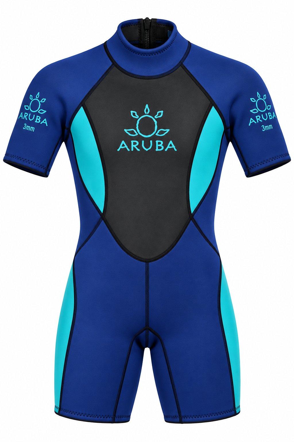 Aruba 3mm Shorty Mavi Bayan Dalış Elbisesi