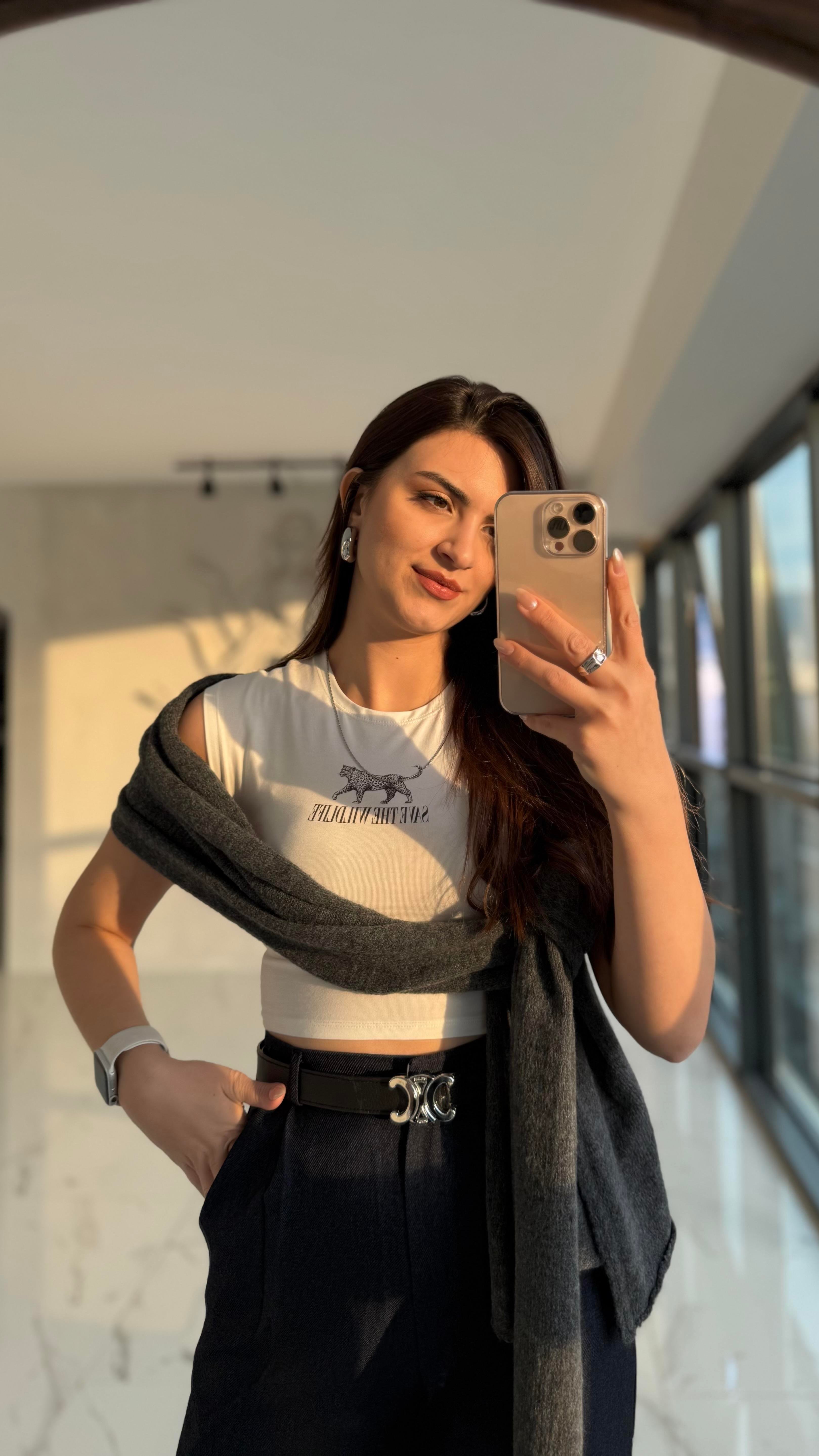 Baskılı Crop Top