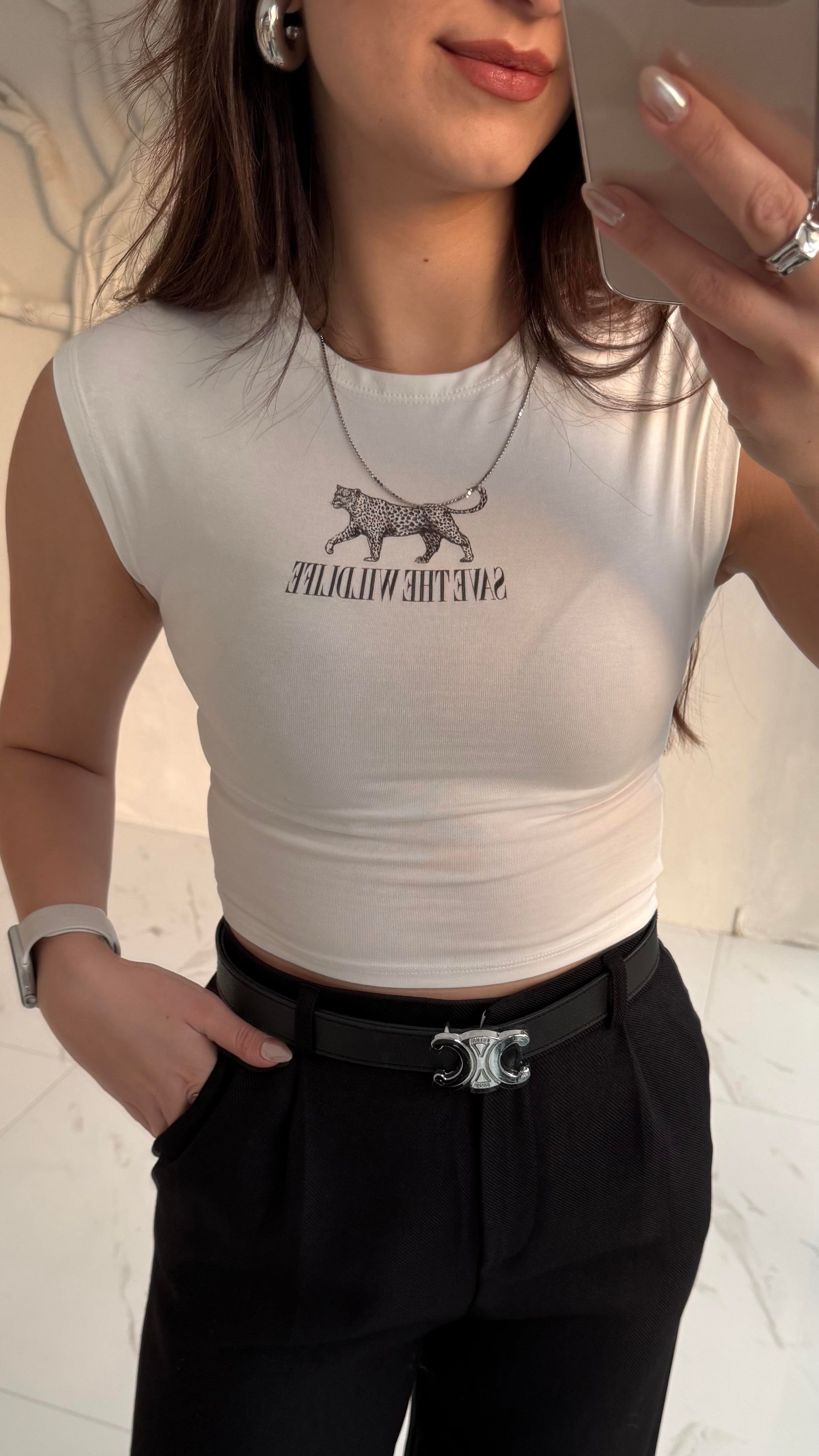 Baskılı Crop Top