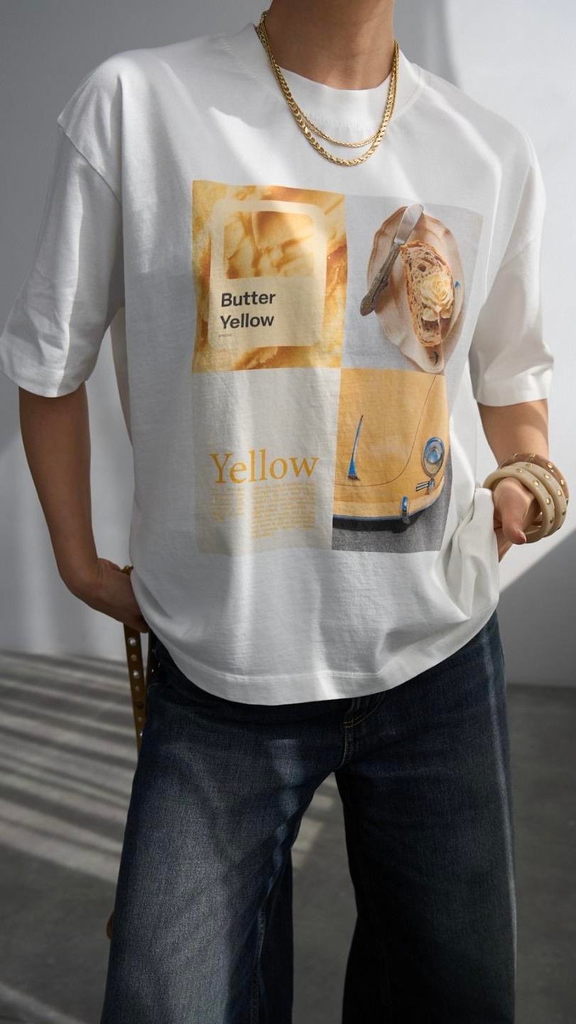 Butter Yellow %100 Pamuklu Tshirt