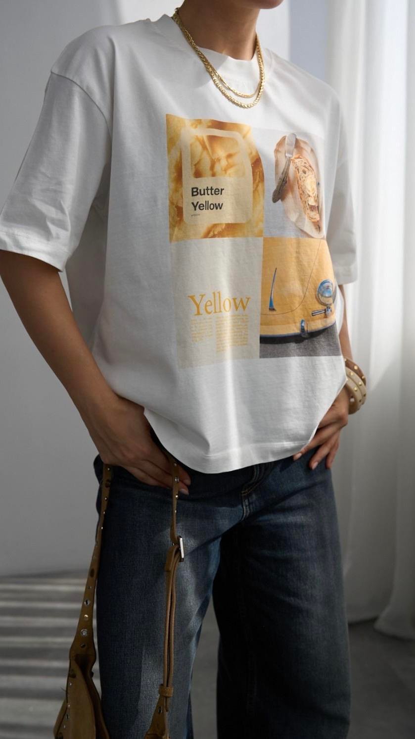 Butter Yellow %100 Pamuklu Tshirt
