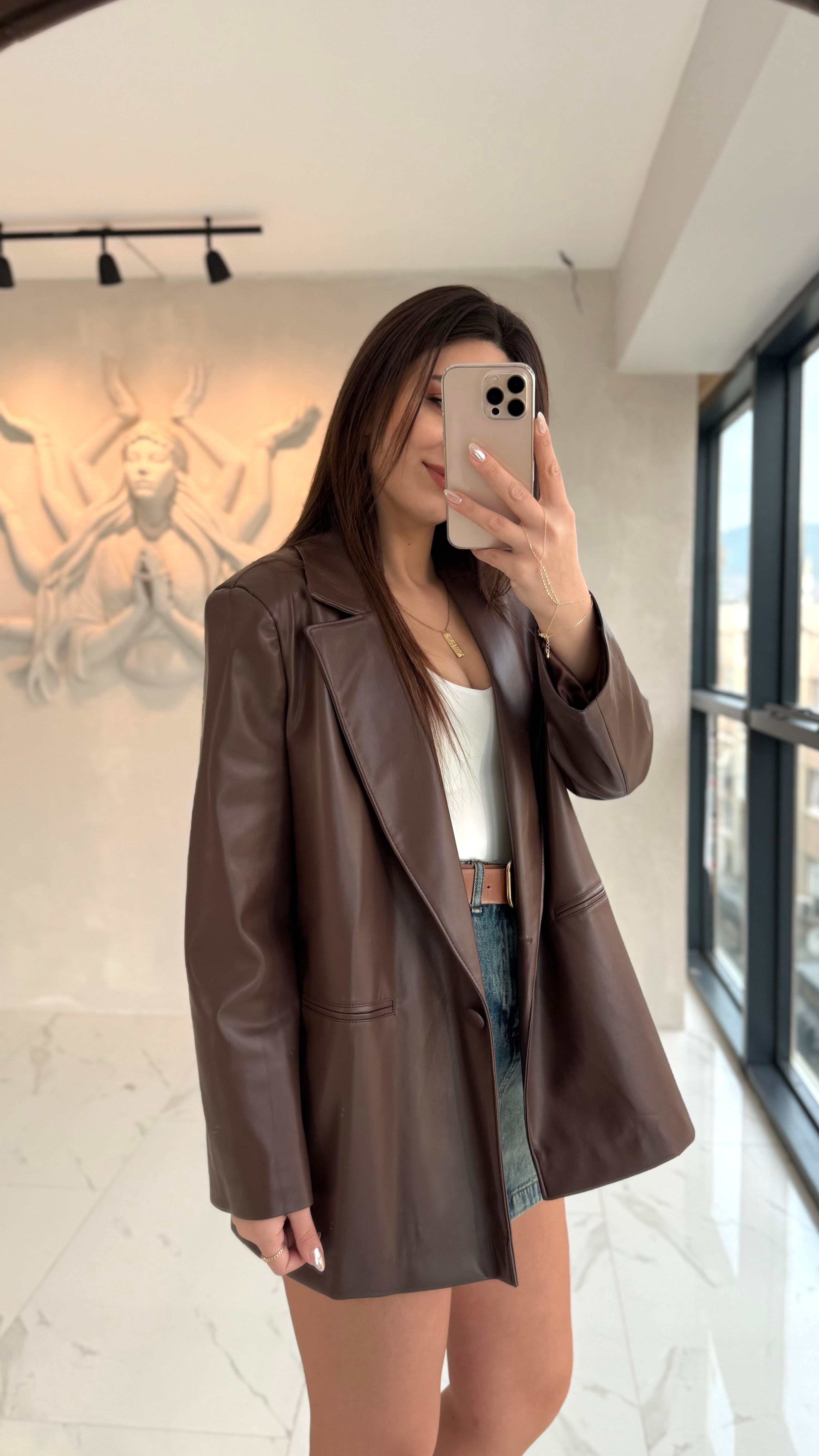 Deri Blazer Ceket