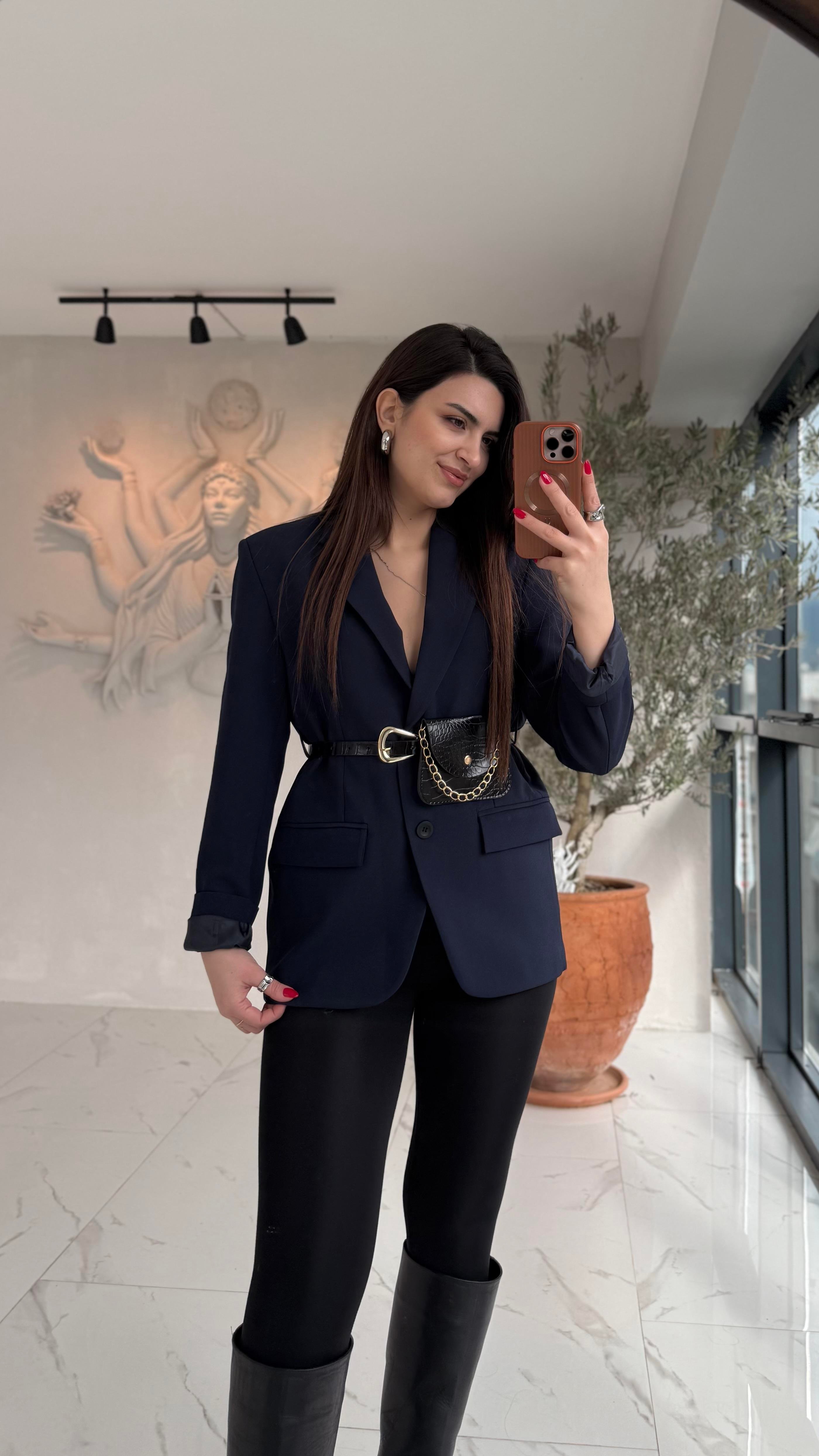 Kemerli Premium Blazer Ceket