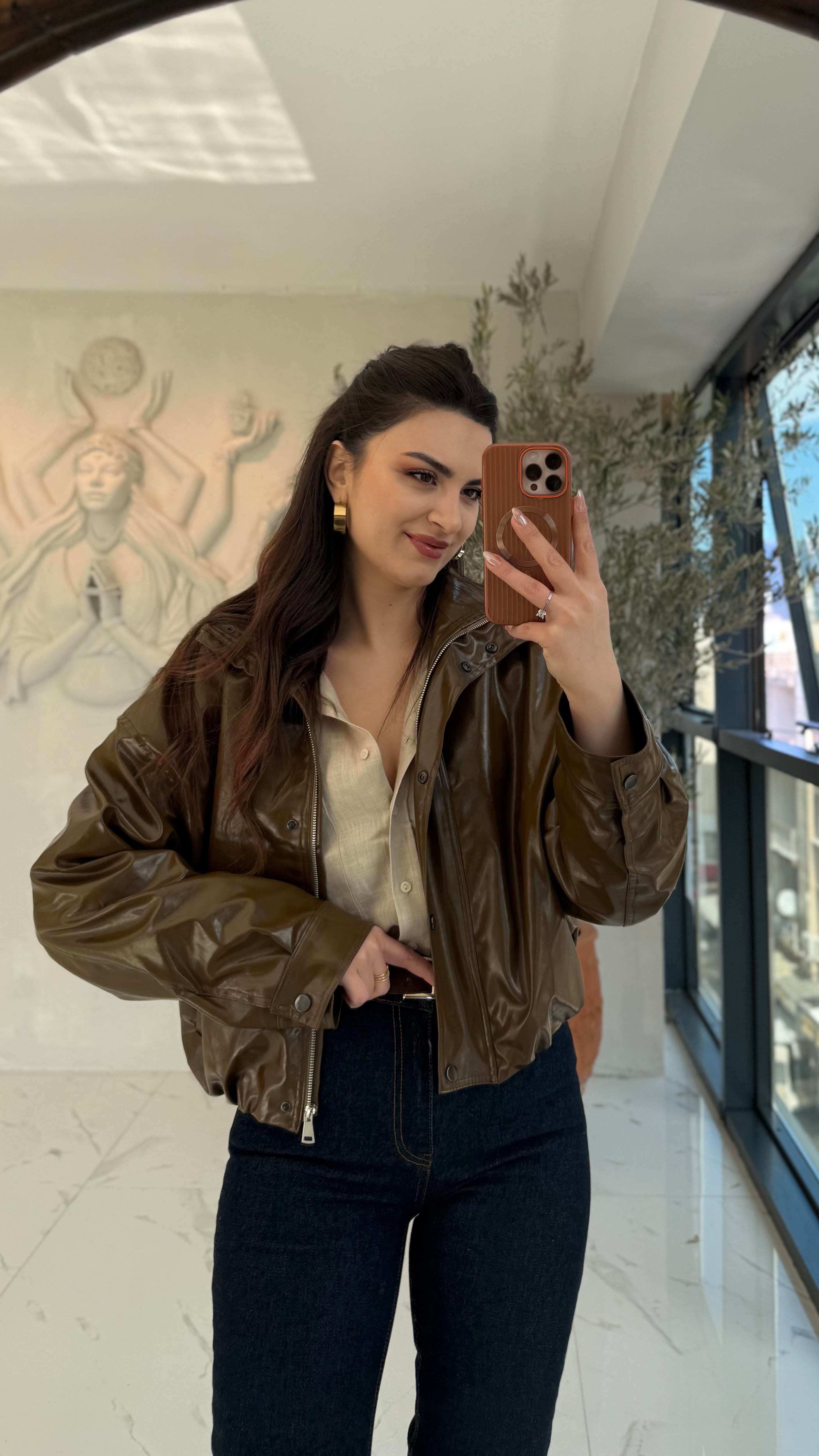Premium Deri Bomber Ceket