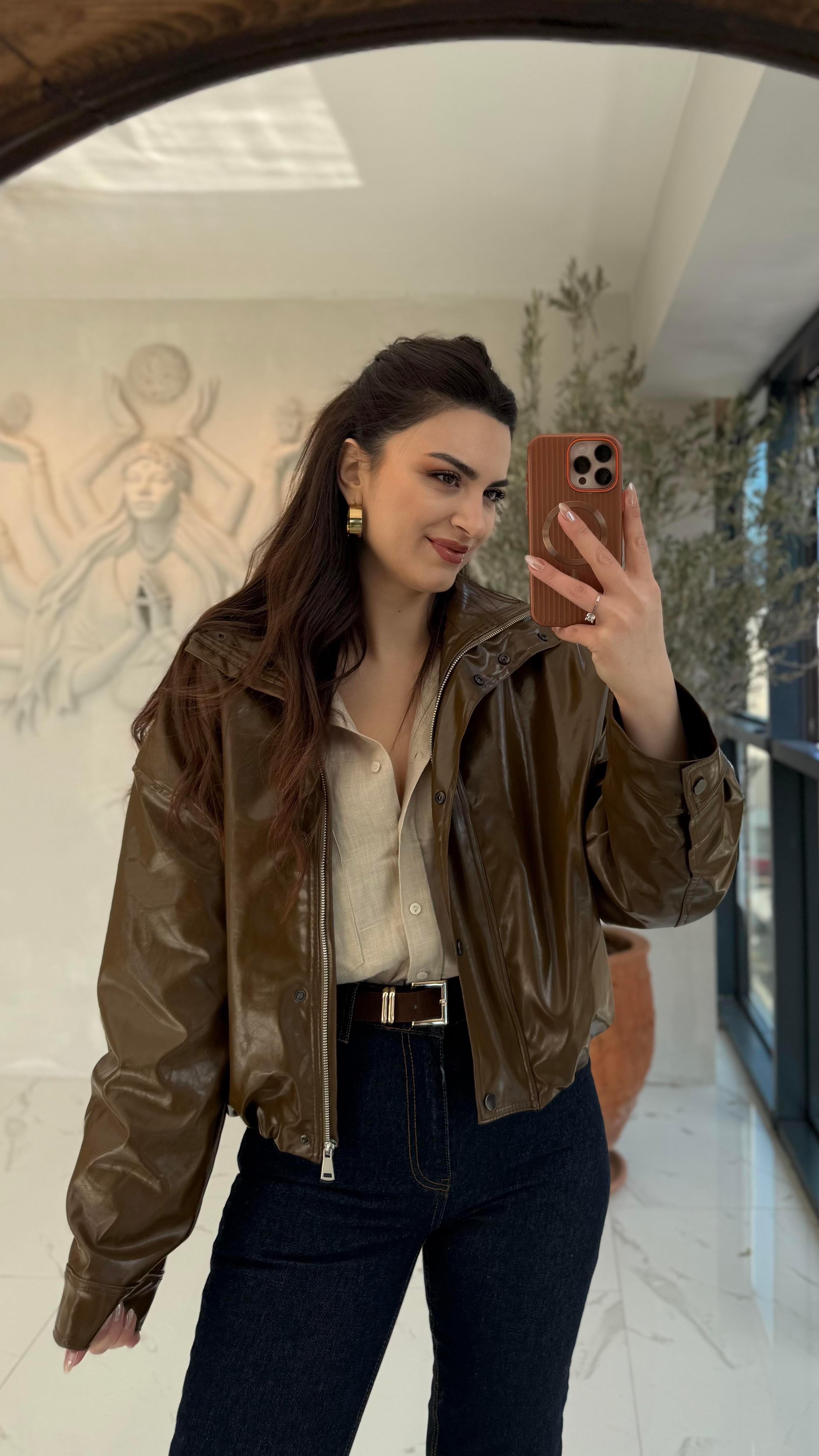 Premium Deri Bomber Ceket