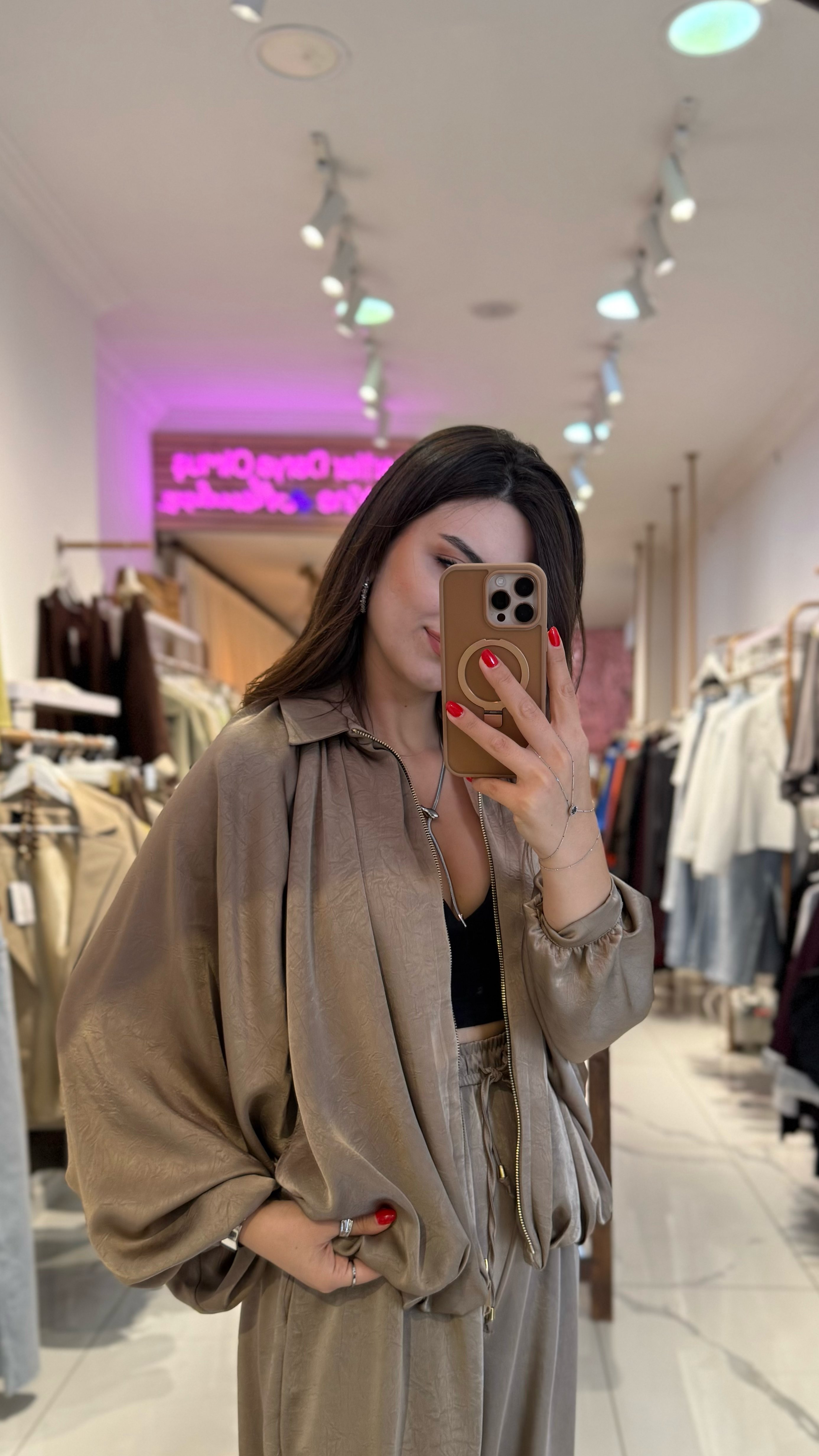 Saten Bomber Ceket