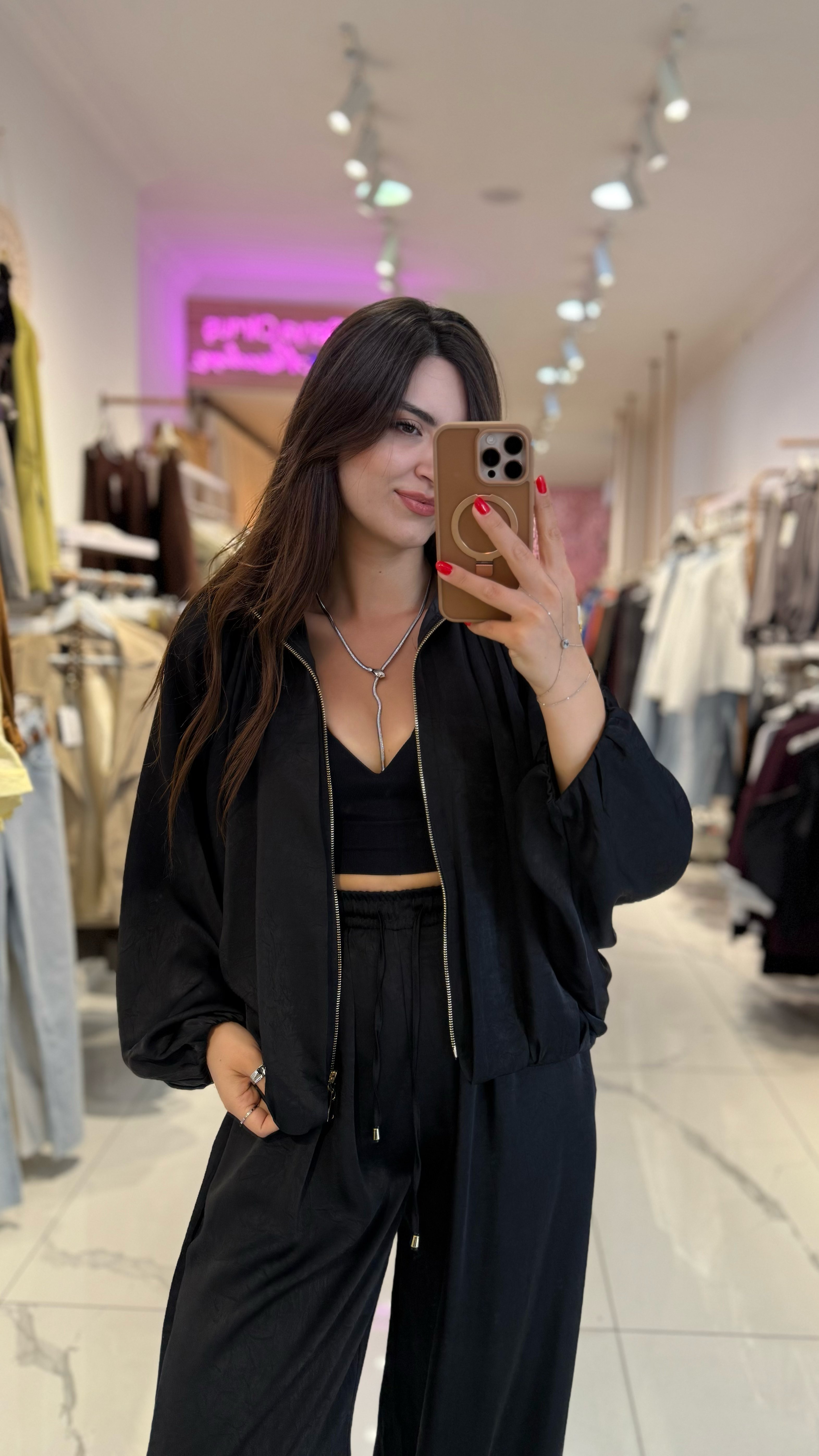 Saten Bomber Ceket