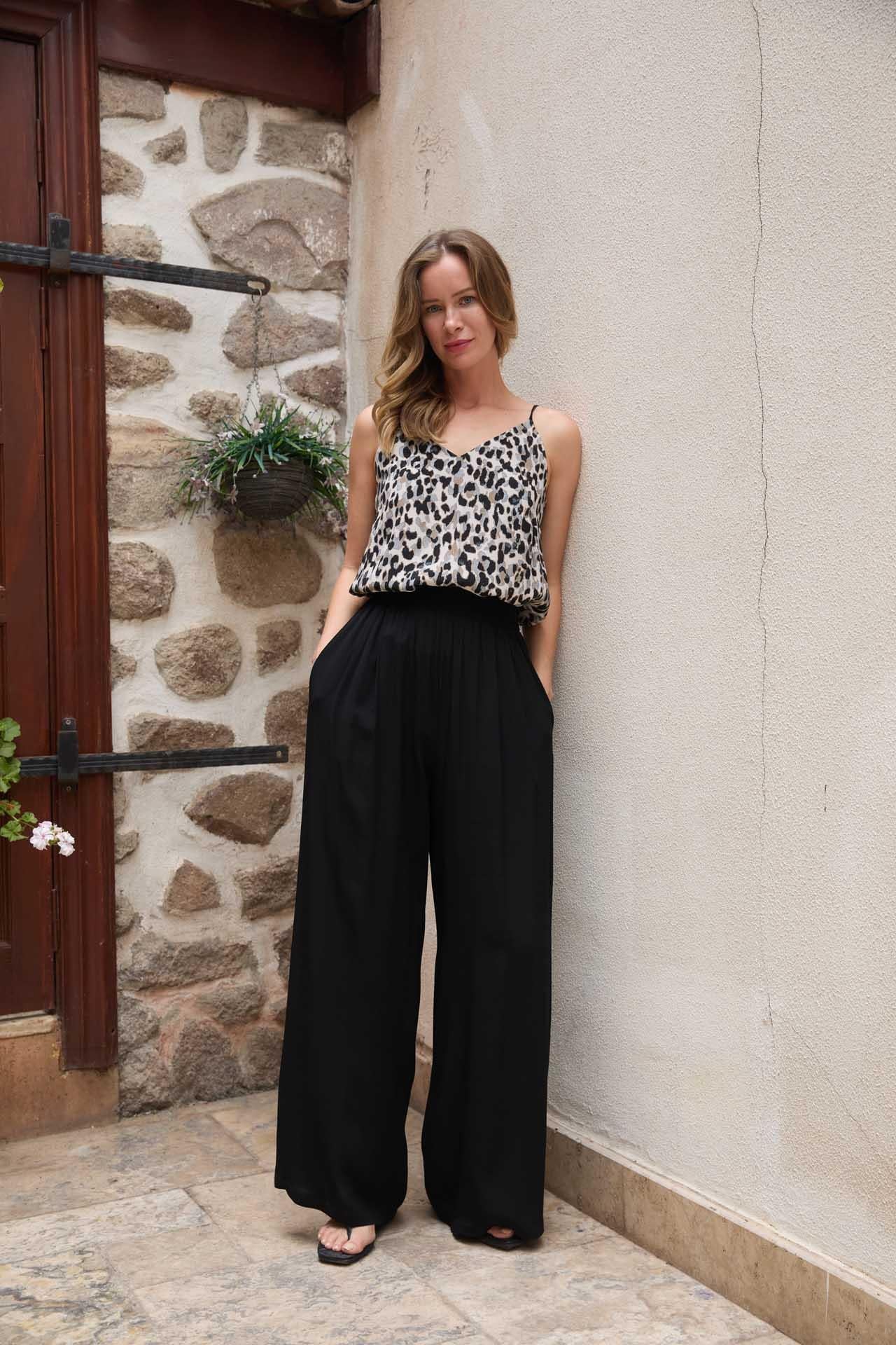 017 SİYAH MAROKEN PANTALON 