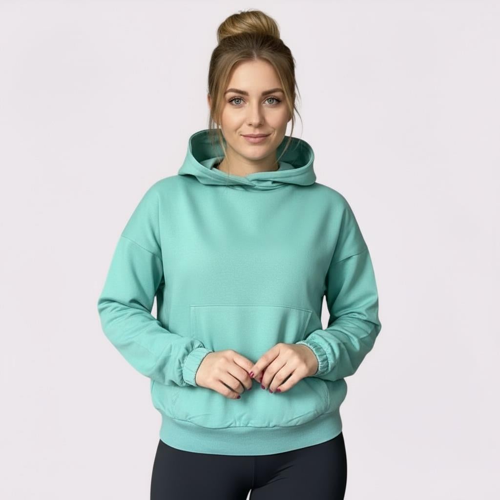Merlot-Oversize Kanguru Cepli Kapüşonlu Sweatshirt-Sweatshirt