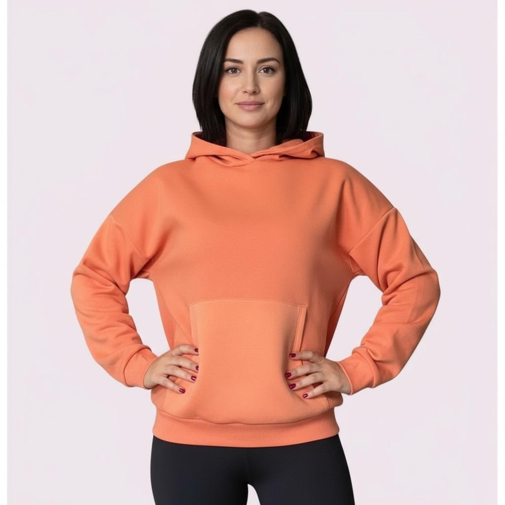 Merlot-Oversize Kanguru Cepli Kapüşonlu Sweatshirt-Sweatshirt