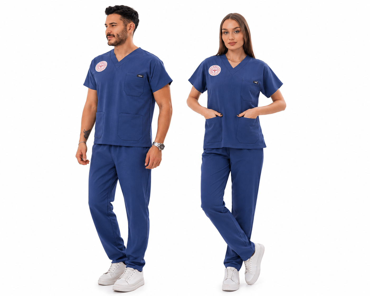 HEMŞİRE SCRUBS TAKIM - İNDİGO 