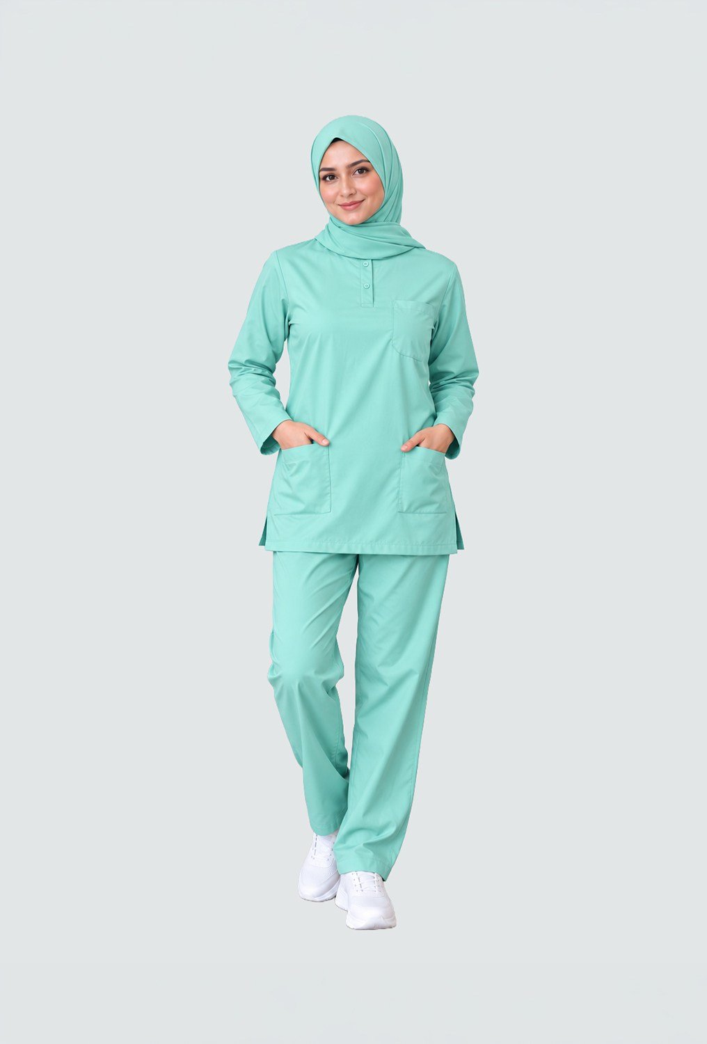 SU YEŞİLİ TESETTÜR KADIN SCRUBS TAKIM
