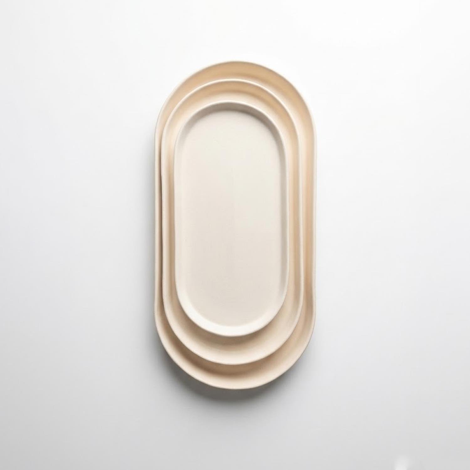 Dik Kenarlı Oval Tabak (Kutulu) - Seramik Bisküvi