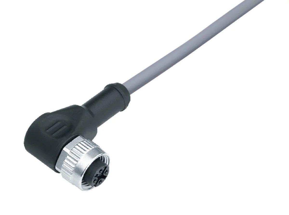 M12 4 Pinli 5mt. Dişi Açılı Kablolu Tip Konnektör 77 3434 0000 20004-05000