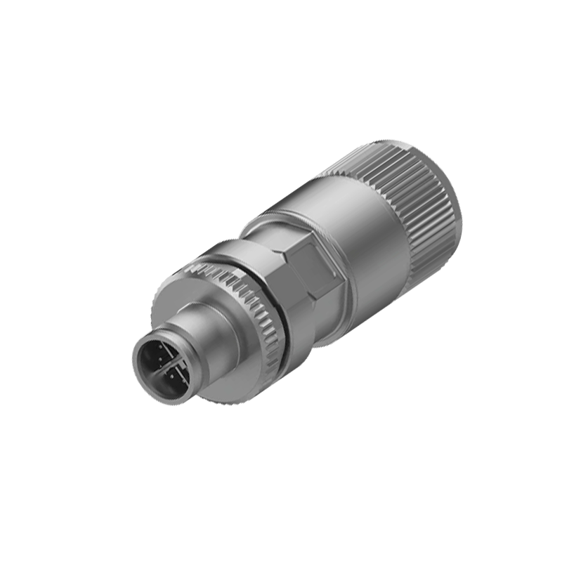M12 8 Pin X Code Seyyar Erkek Metal Konnektör-M12P-X-8P