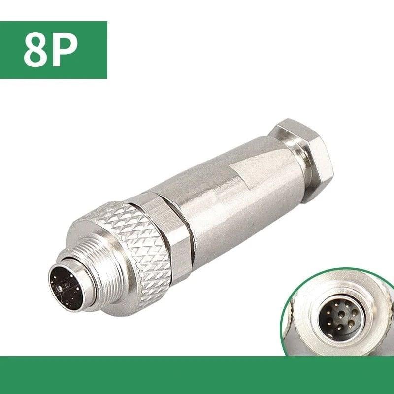 M9 8 Pin Erkek Konnektör - Seyyar Kablo Tipi Konnektör
