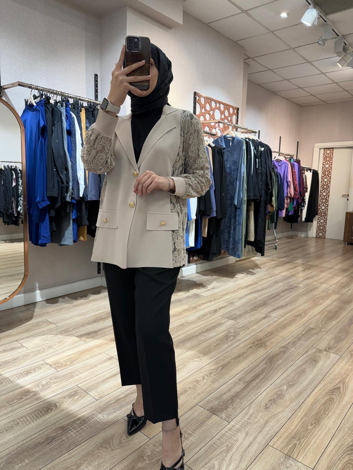 Ghisa Dantel Kumaş Ceket