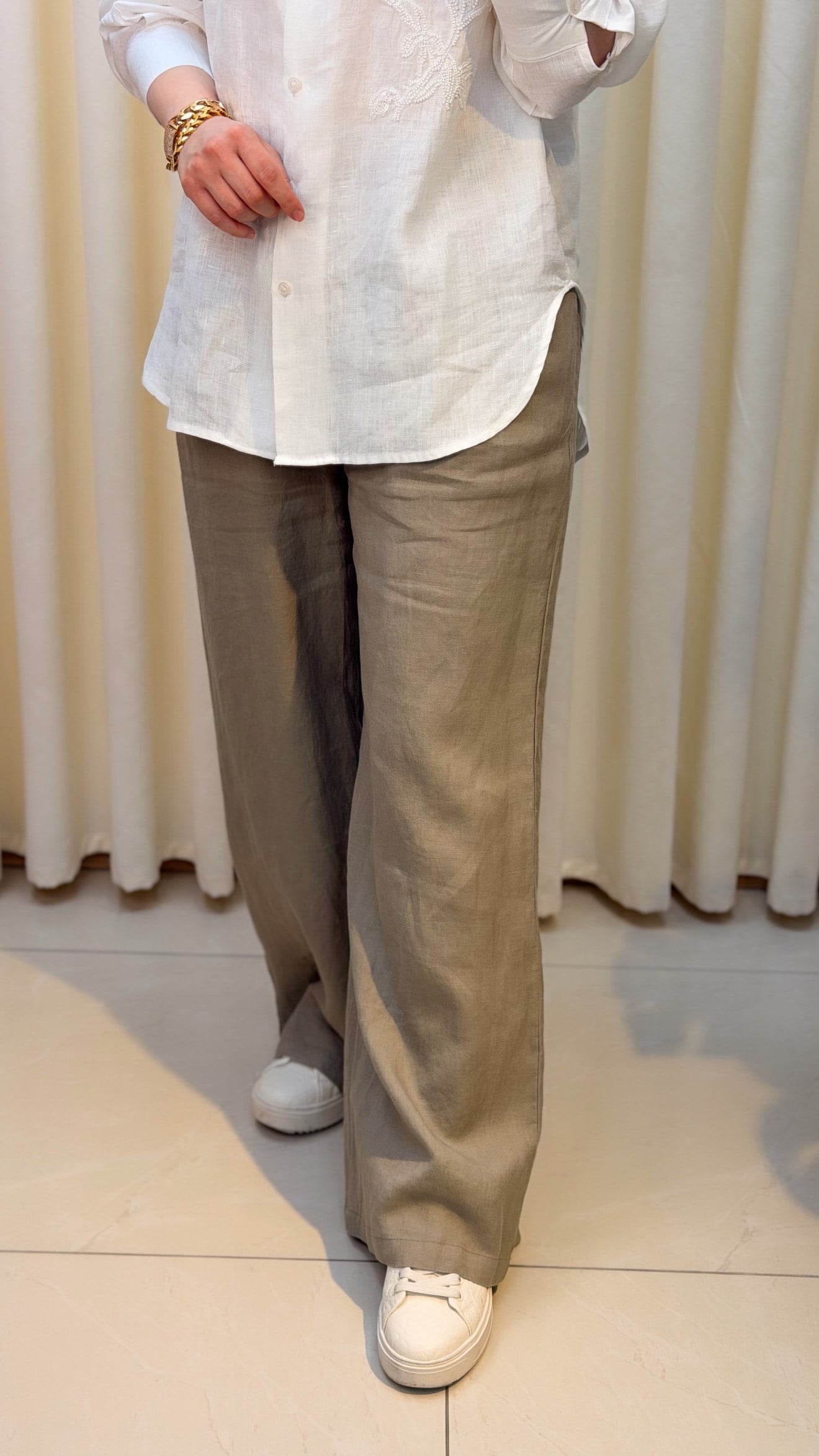 FUAT GÜRŞEN KETEN PANTALON 5435 AÇIK HAKİ