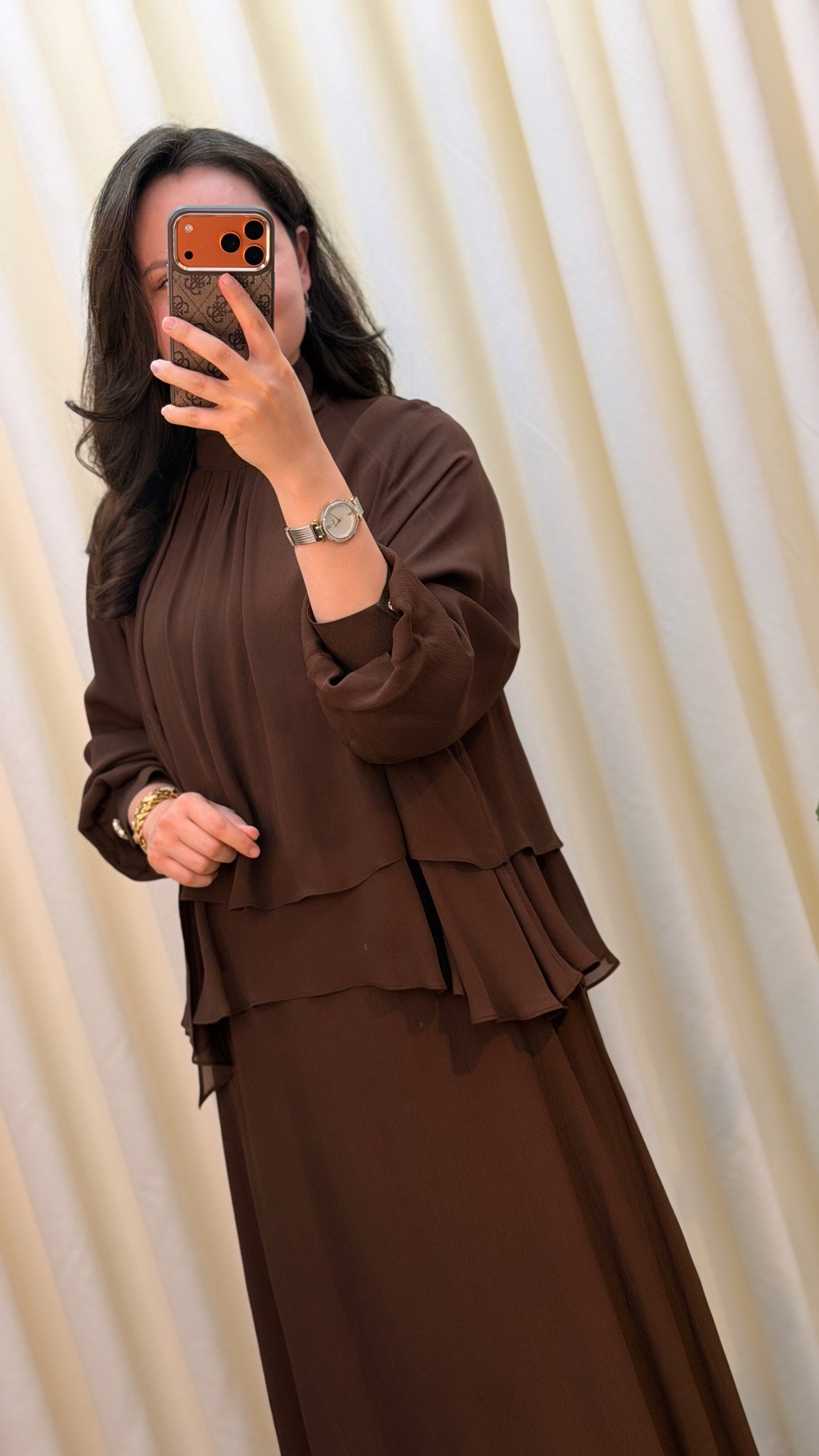 GHİSA ELBİSE 4447 KAHVE 