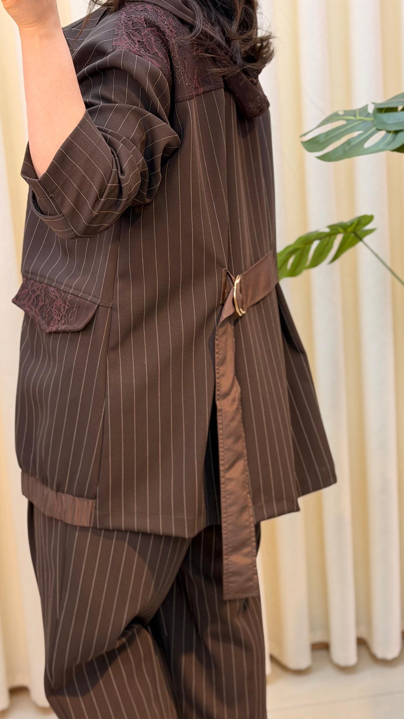 GHİSA PANTALONLU TAKIM 9389 KAHVE