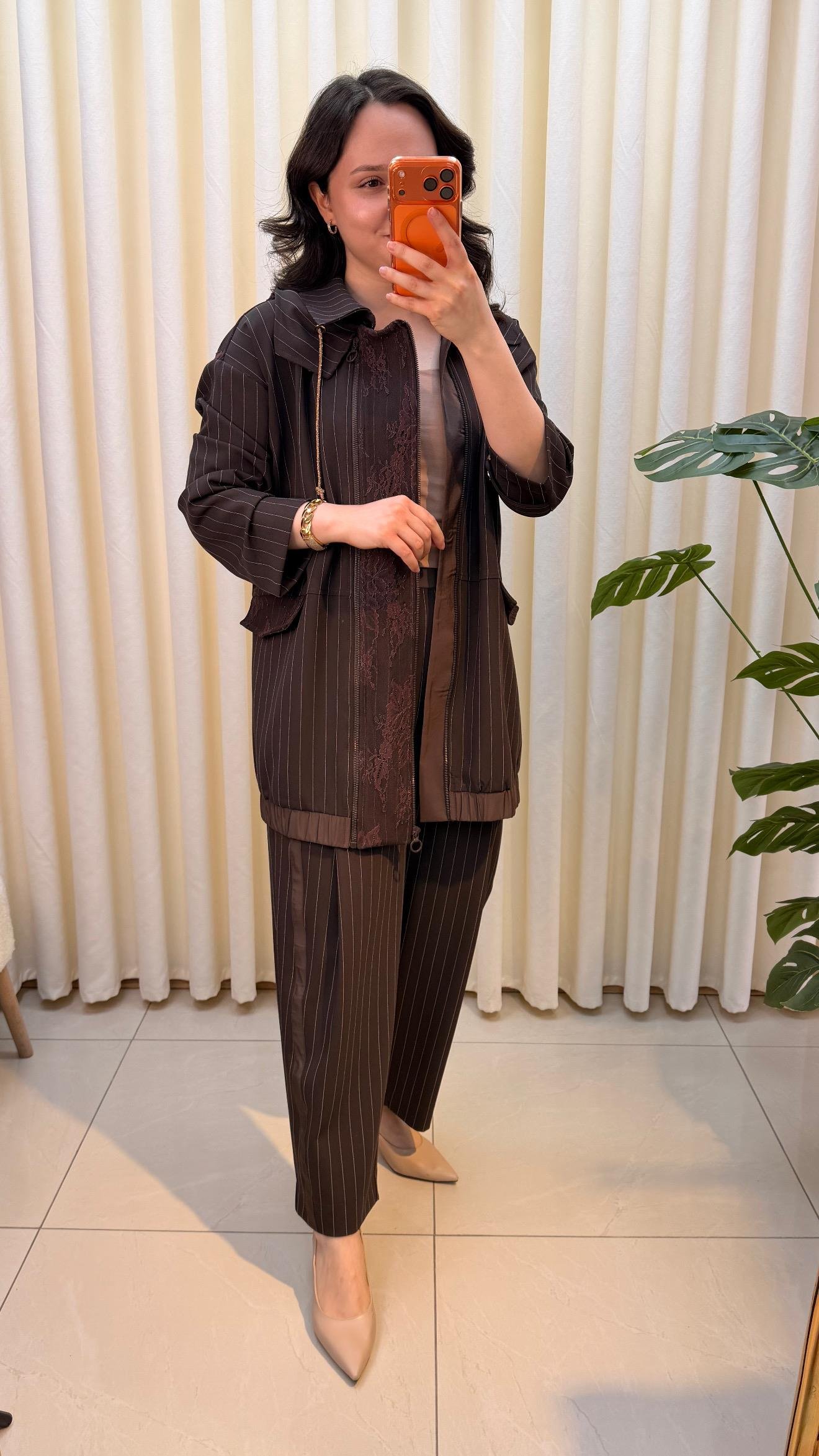 GHİSA PANTALONLU TAKIM 9389 KAHVE