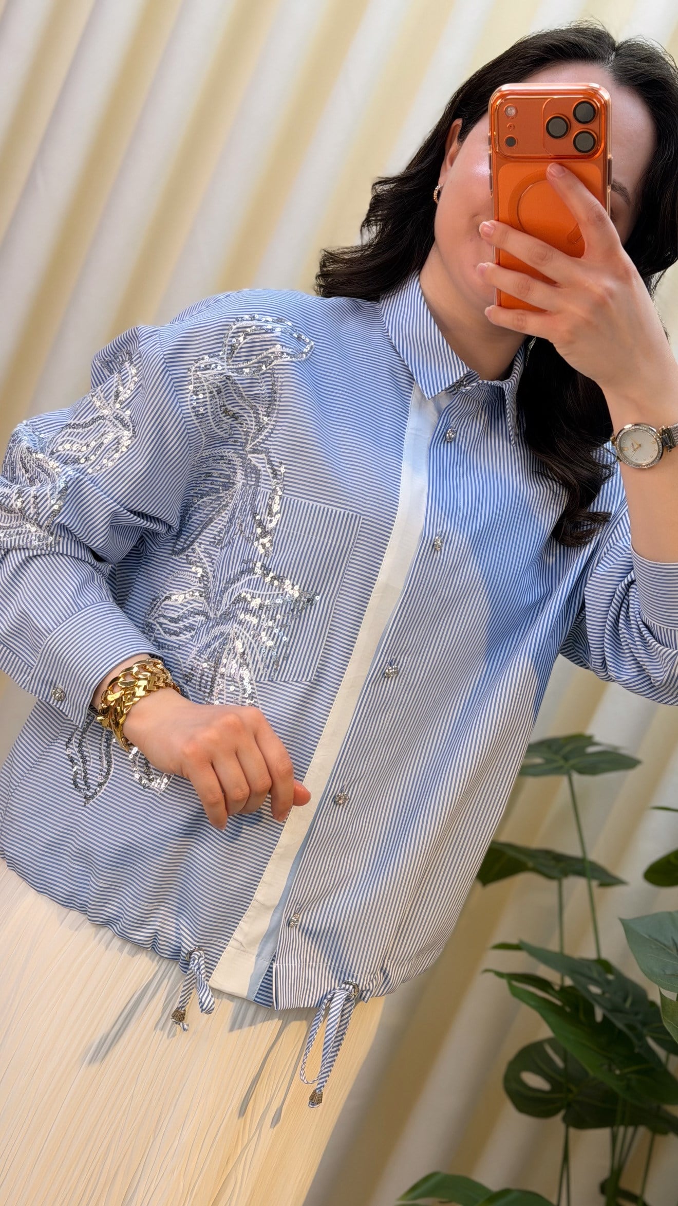 GHİSA PUL PAYET İŞLEMELİ TUNİK 4317 KOYU MAVİ