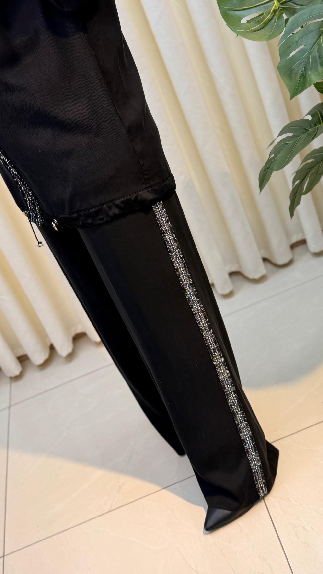 LİSA ŞERİTLİ İKİLİ PANTALONLU TAKIM 7217 SİYAH