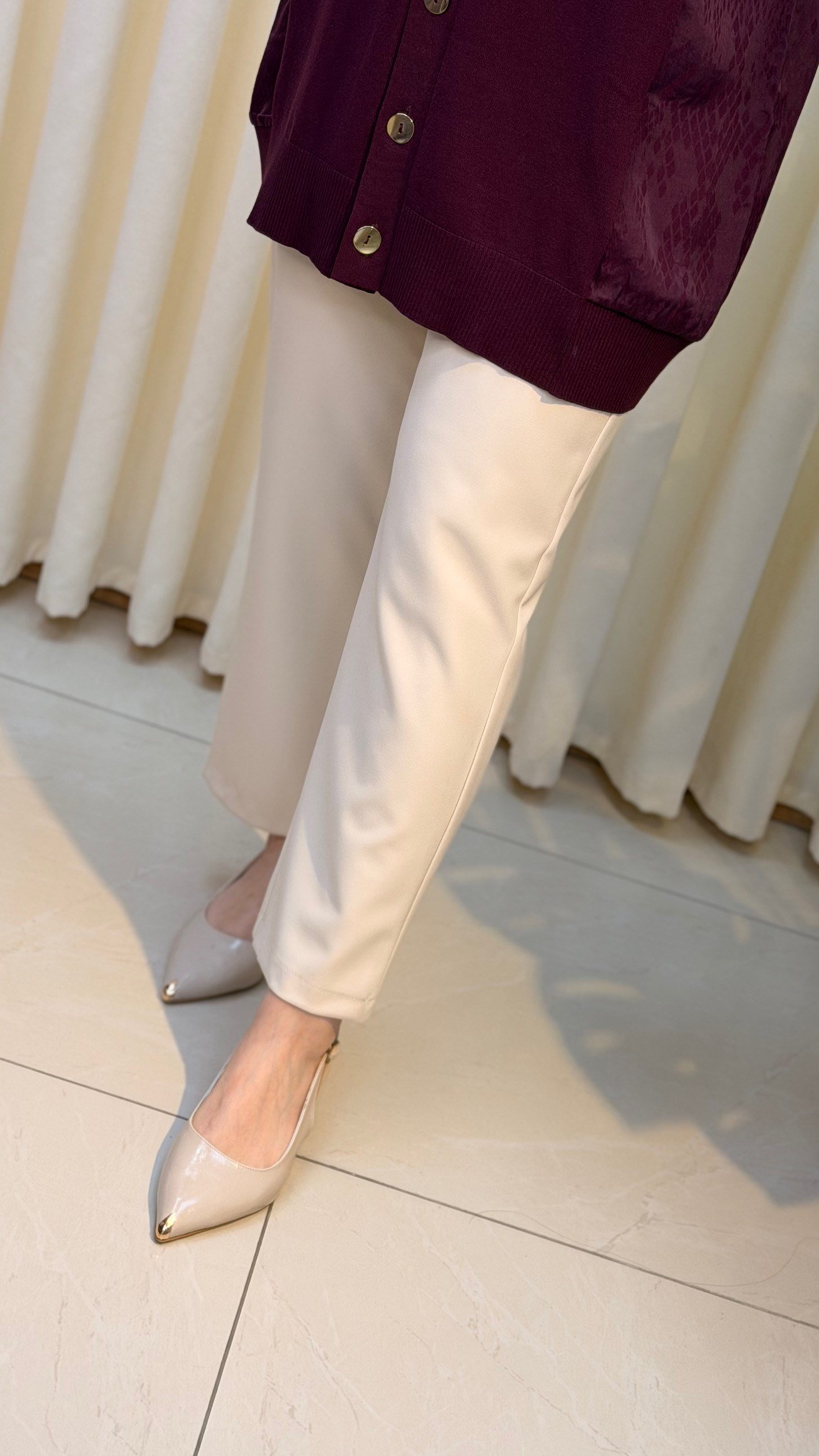SENTEZ ARKASI LASTİKLİ TEK DÜĞME PANT. 5405 BEJ